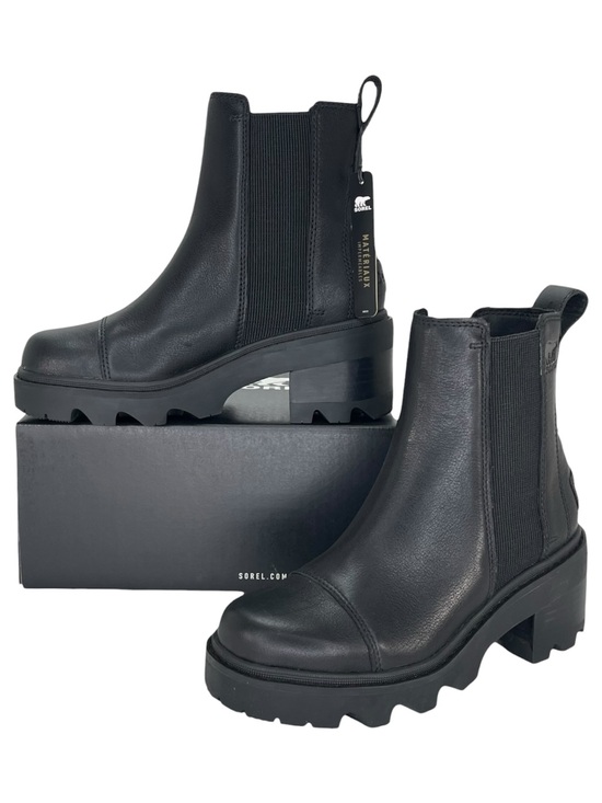 Sorel Shoes - Sorel Joan Now Black Leather Waterproof Womens Chelsea Ankle Boots Size 5M